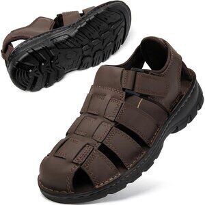 👑Men's Hiking Sandals Coffee Leather Athletic Casual Outdoor Sports Shoes